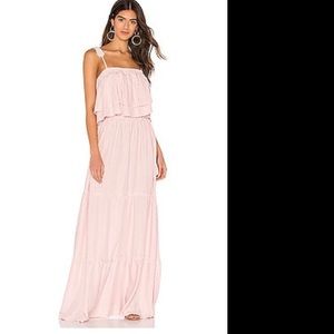 Pink and white striped maxi dress (Size Small)